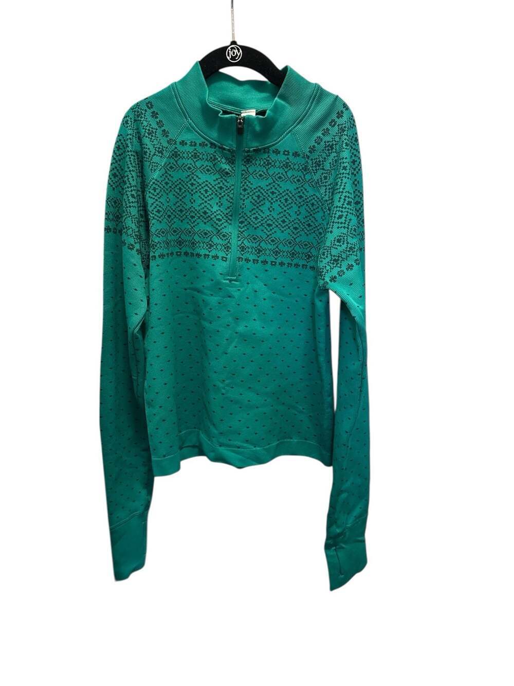 DSG Womens Momentum Seamless 1/4 Zip Pullover in Melted Emerald Fair Isle